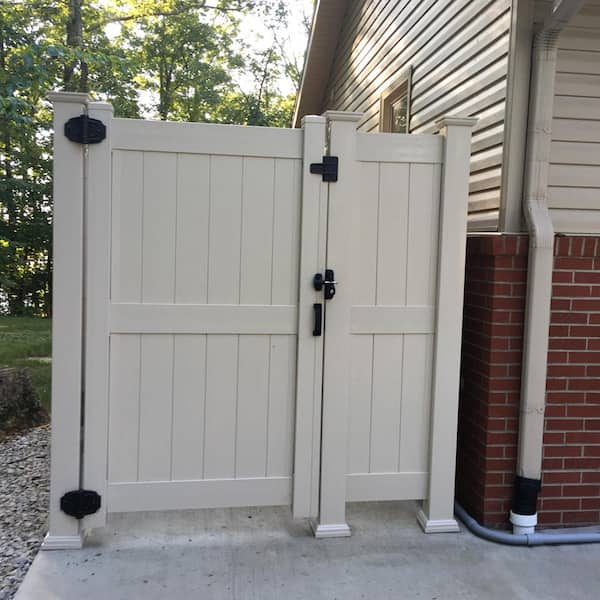 Augusta 8 ft. H x 6 ft. W Tan Vinyl Privacy Fence Panel Kit