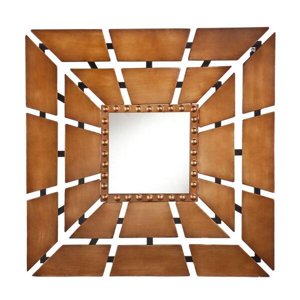 Southern Enterprises 31.5 in. x 31.5 in. Square Burst Bronze Framed Mirror