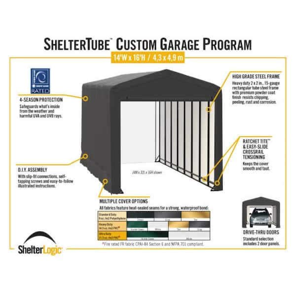 ShelterLogic Sheltertube 14 ft. x 36 ft. x 16 ft. Storage Garage
