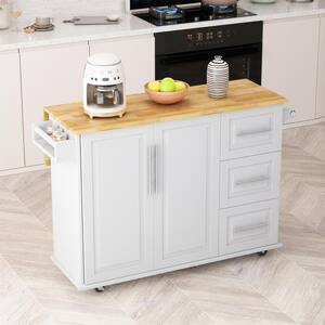 Cambridge Granite Top Portable Kitchen Island/Cart White/Black - Crosley  KF30024DWH