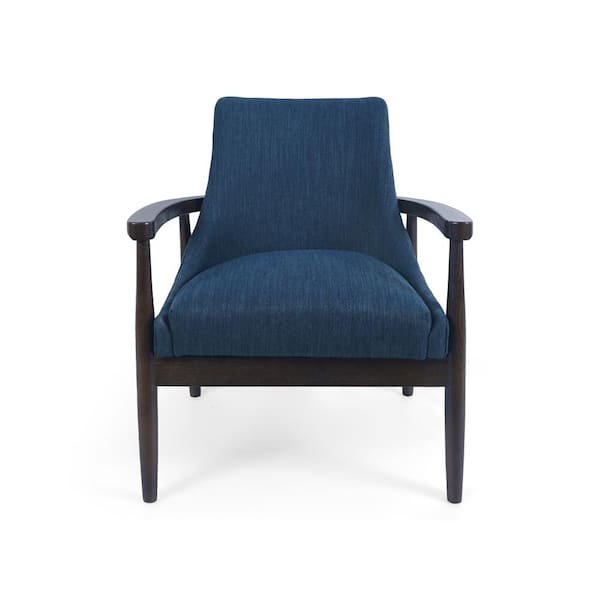 Noble House Allamar Navy Blue Fabric Upholstered Club Chair