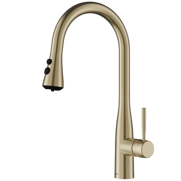 Faraday Single Handle Pull-Down Sprayer Kitchen Faucet in Spot-Free Champagne Bronze