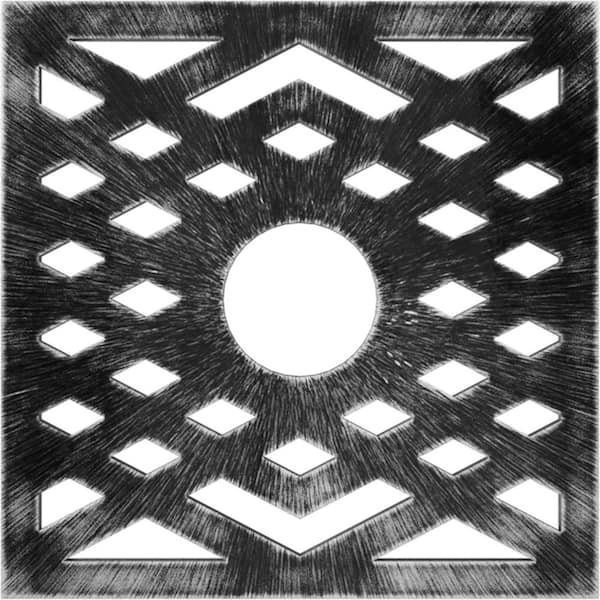 Ekena Millwork 1 in. x 32 in. x 32 in. Chevron Architectural Grade PVC Peirced Ceiling Medallion