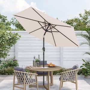 Sonkuki 7.5 ft. Patio Market Crank and Tilt Umbrellas, Table