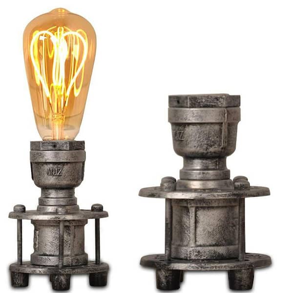 INNOBULE 5.19 in. Silver Vintage Table Lamp
