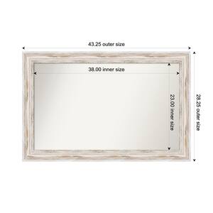 Alexandria Whitewash 43.25 in. x 28.25 in. Custom Non-Beveled Wood Framed Bathroom Vanity Wall Mirror