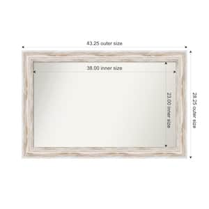 Alexandria Whitewash 43.25 in. x 28.25 in. Custom Non-Beveled Wood Framed Bathroom Vanity Wall Mirror