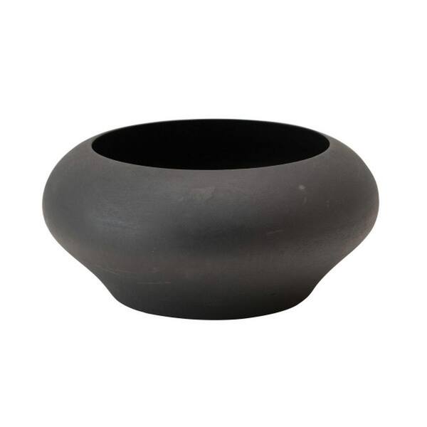 Storied Home Minimalist Round Mango Wood Bowl In Black Ah1722 - The 