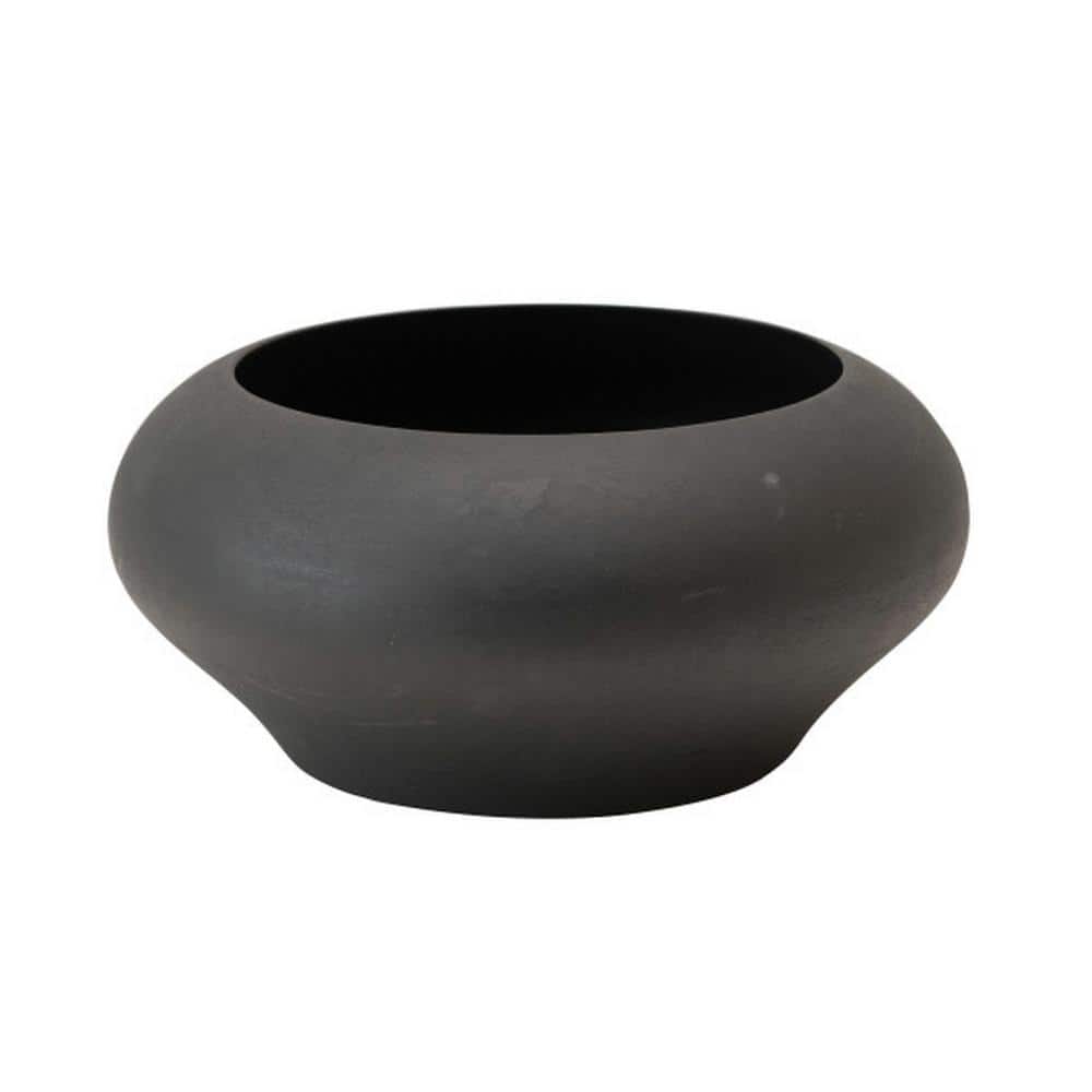 Minimalist Black Round Mango Wood Serving Bowl