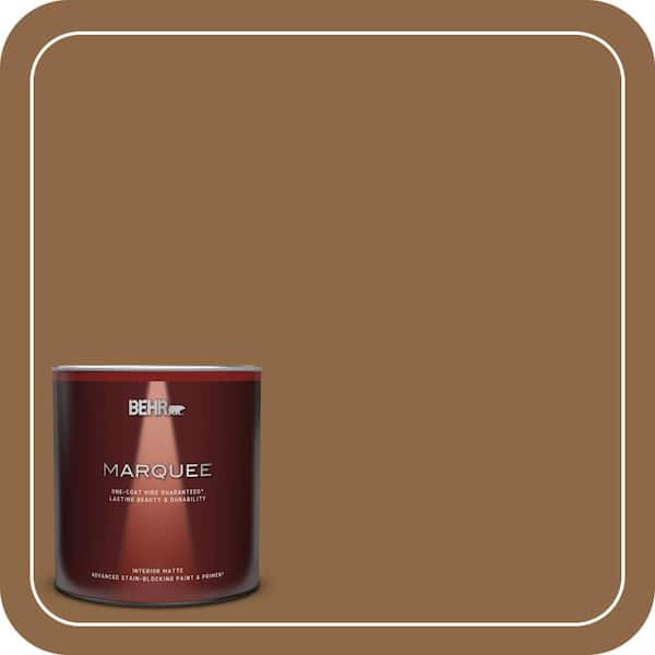 BEHR MARQUEE 1 qt. #270F-7 English Saddle Matte Interior Paint & Primer