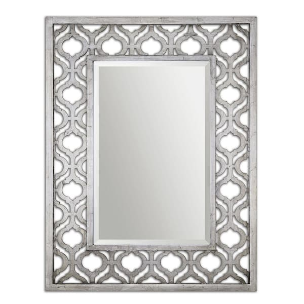 Global Direct 40 in. x 31 in. Silver Wood Framed Mirror