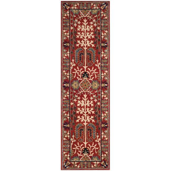 Antiquity 2 ft. x 10 ft. Red/Multi Traditional Medallion Runner Rug