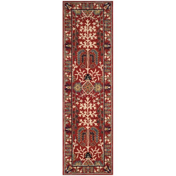 SAFAVIEH Antiquity Red/Multi 2 ft. x 8 ft. Border Runner Rug