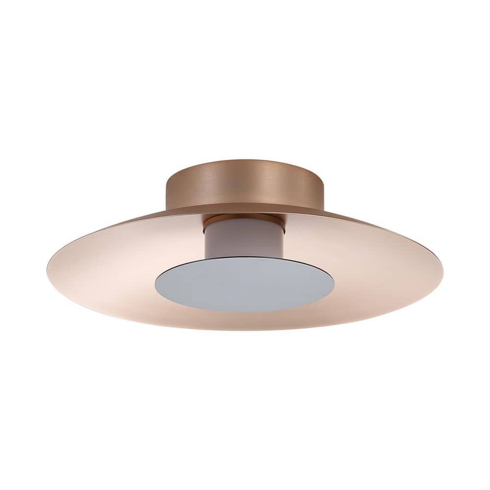 Luma 11.75 in. 12-Watt Soft Modern French Gold Integrated LED Flush Mount with Graphite Shade price history on PriceWatchPro
