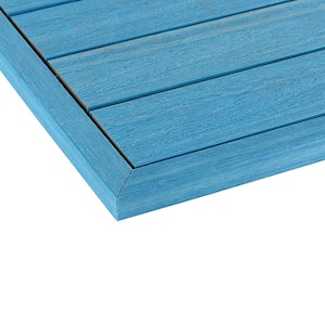 1/12 ft. x 1 ft. Quick Deck Composite Deck Tile Outside Corner Trim in Caribbean Blue (2-Pieces/Box)