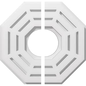 1 in. P X 4-3/4 in. C X 12 in. OD X 4 in. ID Westin Architectural Grade PVC Contemporary Ceiling Medallion, Two Piece