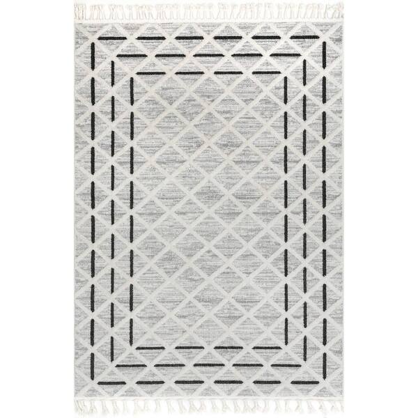 RUGS USA Ventana Light Grey 5 ft. x 8 ft. Geometric Area Rug