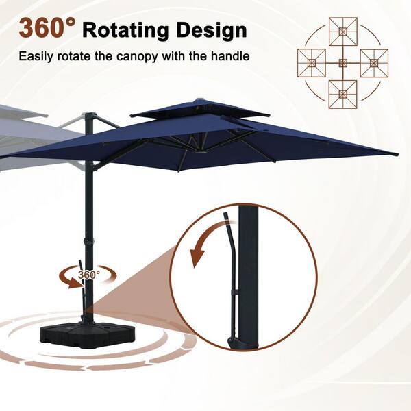 Mondawe 10 ft. x 10 ft. Double Top Cantilever Patio Umbrella in