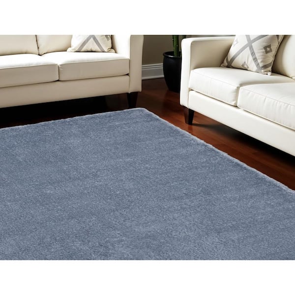 7 ft. x 9 ft. Blue Shag Area Rug