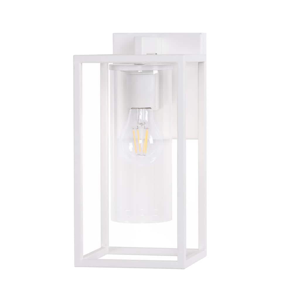 Indoor/Outdoor White Hardwired Wall Lantern Scone with No Bulbs Included price history on PriceWatchPro