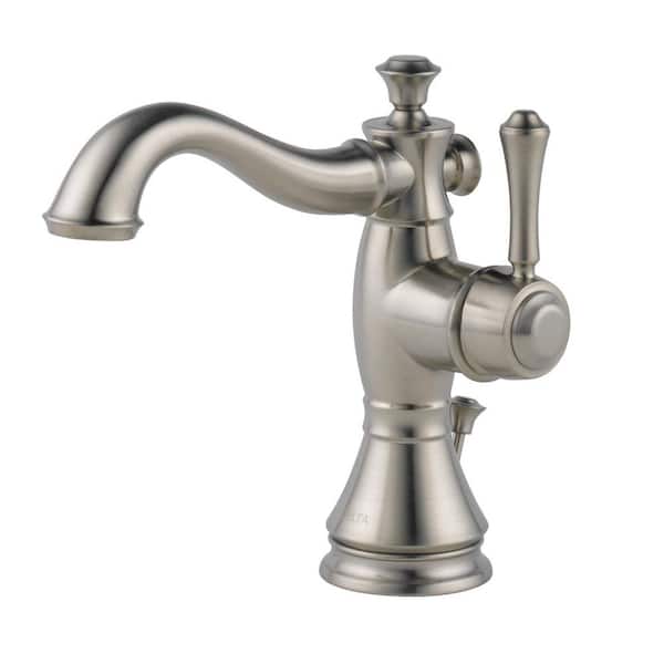 Delta Cassidy Single Hole Single-Handle Bathroom Faucet with Metal Drain Assembly in Stainless