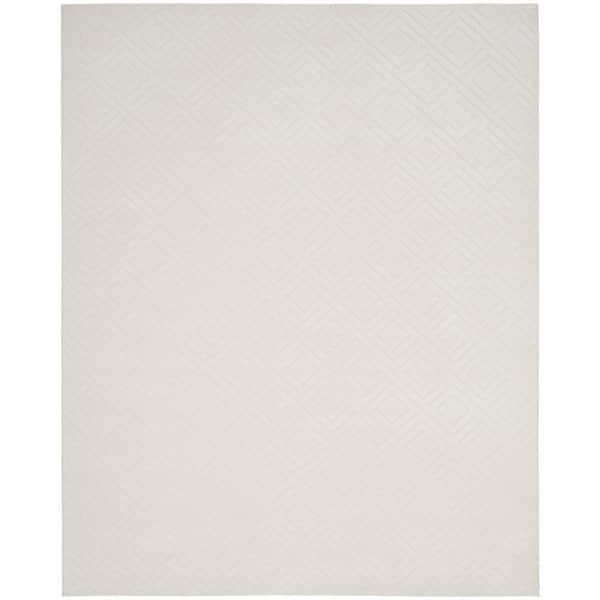 Nourison Casual Ivory 9 ft. x 12 ft. Checker Contemporary Area Rug