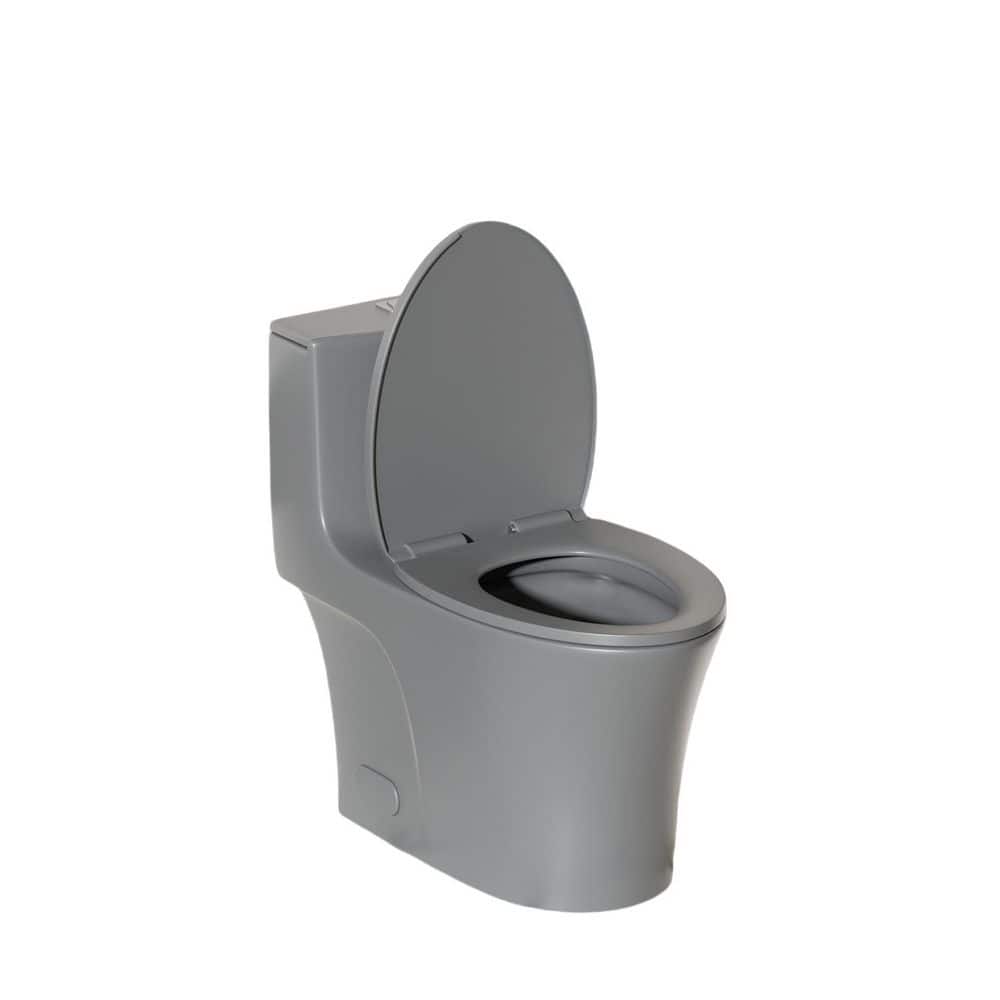 Round One-Piece Tornado Flush Toilet, Elongated Siphonic 12in. Soft-Close, Tank-Top Button, Dual Flush 1000g, Gray price history on PriceWatchPro