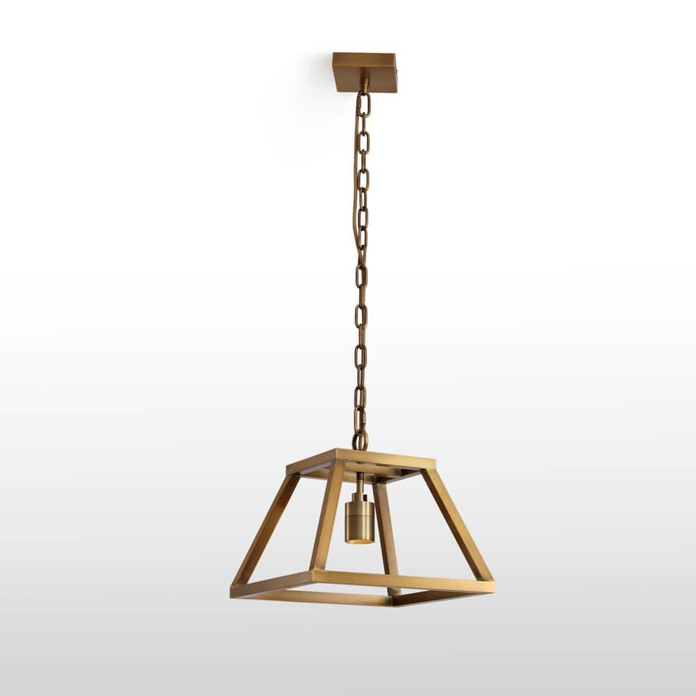 Shura Cage 1-Light Pendant Light Integrated LED Pendant, Directional with Adjustable Chain, Dimmable - Brushed Brass price history on PriceWatchPro