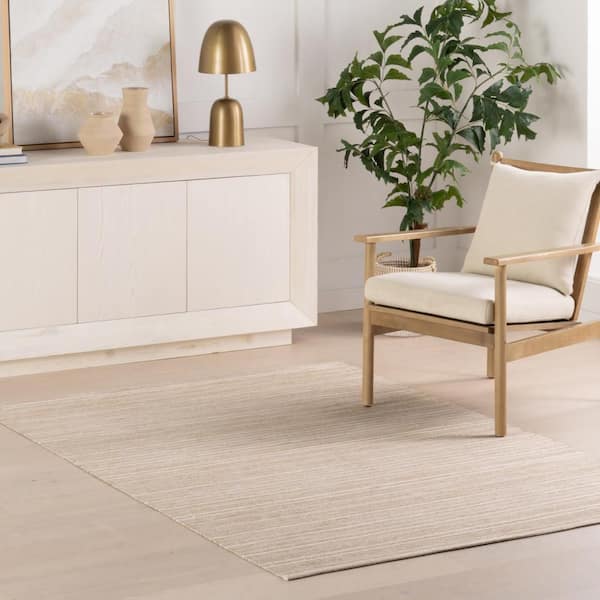 Skipper Stripe Handwoven Khaki 5 ft. x 7 ft. Outdoor Area Rug