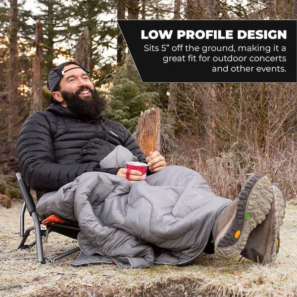 22 in. Mountain Tech Folding Camp Chair for Camping, Beach, Picnic, Barbqeues, Sporting Events with Carry Bag, Black