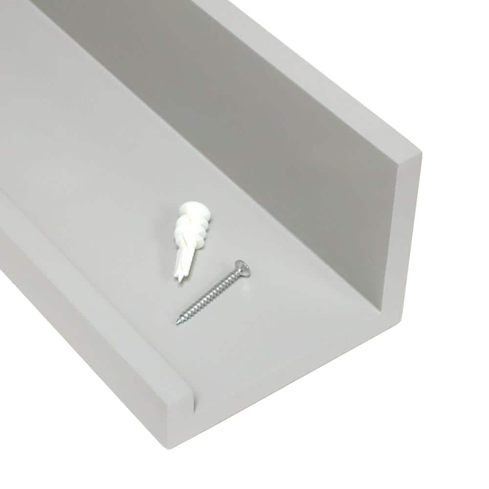 Gray Wood Floating Picture Ledge Shelf 25.6"
