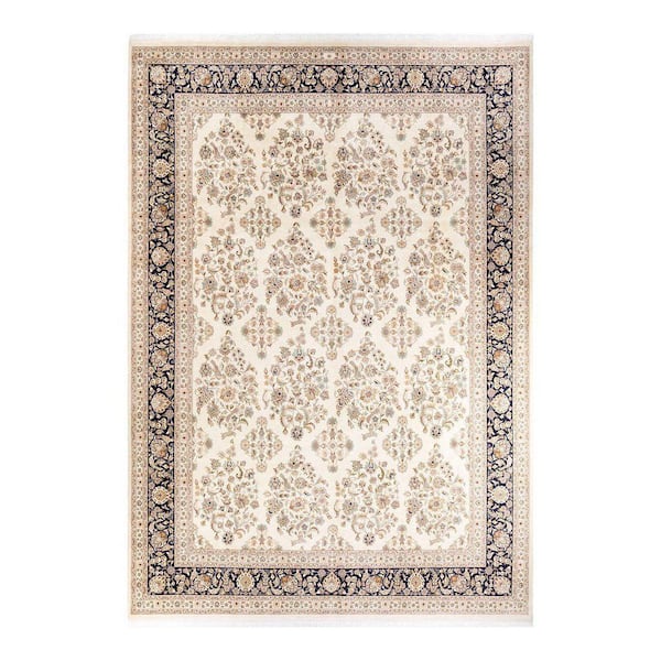 Mogul Traditional Ivory 9 ft. 2 in. x 13 ft. Oriental Area Rug