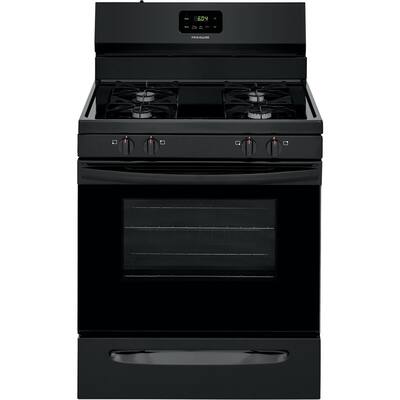30 in. 5 cu. ft. Gas Range with Manual Clean in Black
