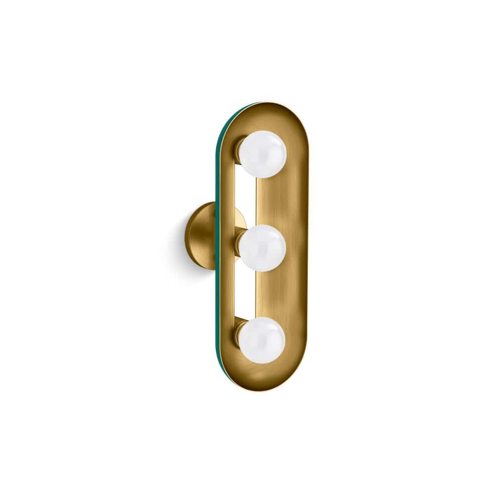 Jabot 3-Light Jade with Brushed Moderne Brass Accents Wall Sconce price history on PriceWatchPro
