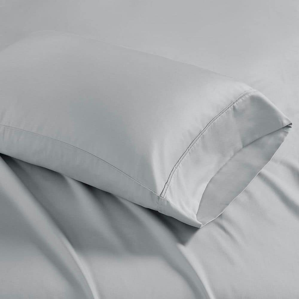 1500 Thread Count Gray Cotton Blend King Pillowcase Set