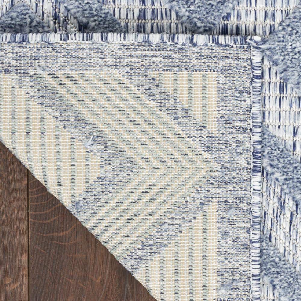 Denim Blue Diamond 5' x 7' Easy-Care Synthetic Rectangular Rug