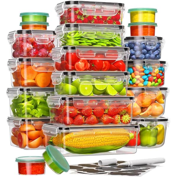 20-Pack BPA-Free Leak-Proof Food Storage Containers with Lids Includes Labels and Pen for Kitchen Organization