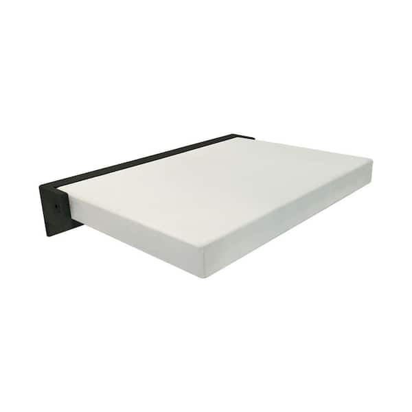 Transolid Preston 20 in. W x 14 in. D Vinyl Flip-Up Shower Seat in White and Matte Black