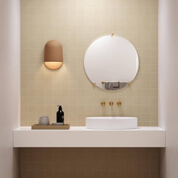 Sahara 4 in. x 4 in. Matte Ecru Porcelain Mosaic Floor and Wall Tile (4.84 sq. ft. /Case)