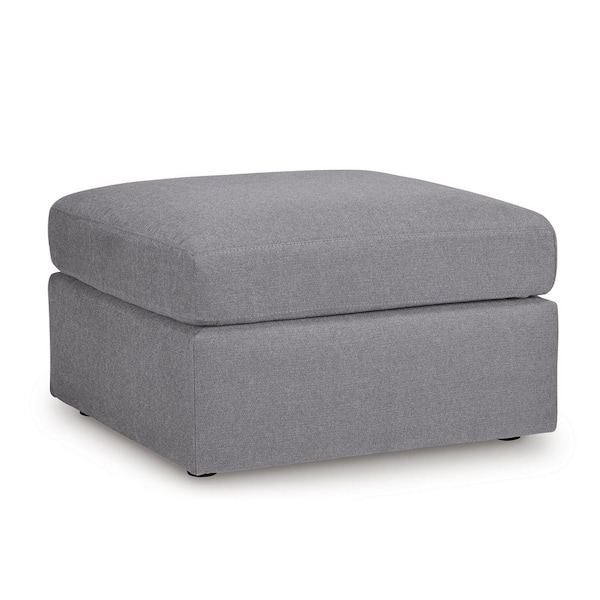 Signature DESIGN BY ASHLEY Modmax Gray Polyester Square Cocktail Medium Ottoman