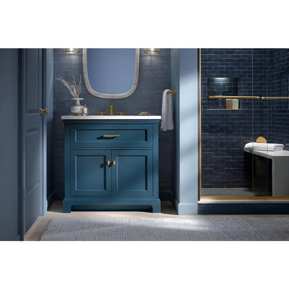 Charlemont Light Oak 36" Bathroom Vanity with Quartz Top