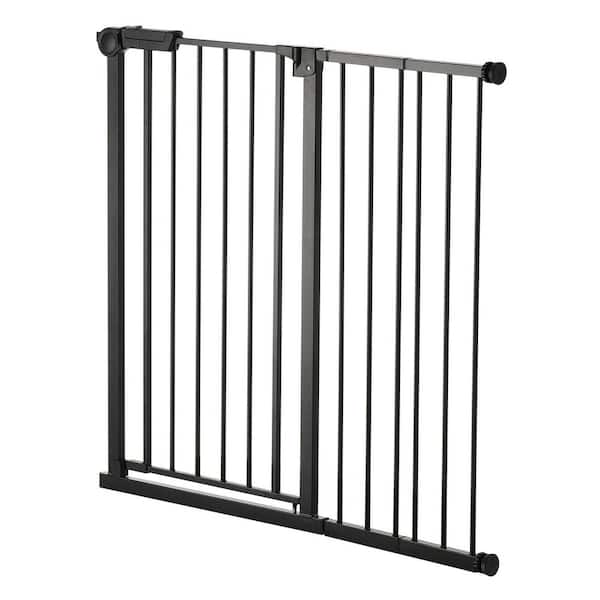 Baby Gate, 26-40 in. Adjustable Width, 36 in. High Dog Gate, Easy Step Walk Thru, for Child Pet Security, Black