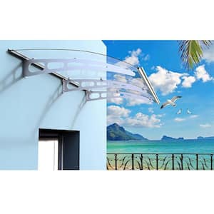 6.5 ft. PA Series Solid Polycarbonate Door and Window Fixed Awning (79 in. H x 35 in. D) Clear with Aluminum Brackets