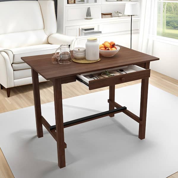 Unbranded Sedan Walnut Solid Wood 45 in. 4-Legs Dining Table Seats 4