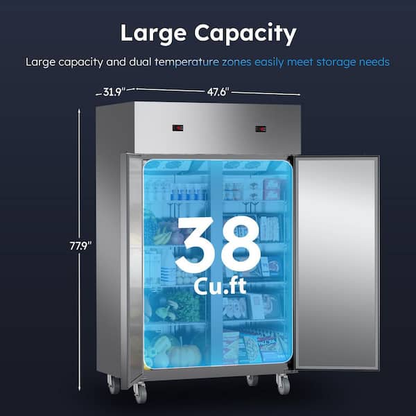 refomed × CCU XUTUMM 48 in. 38 cu. ft. Stainless Steel Combo Refrigerator and
