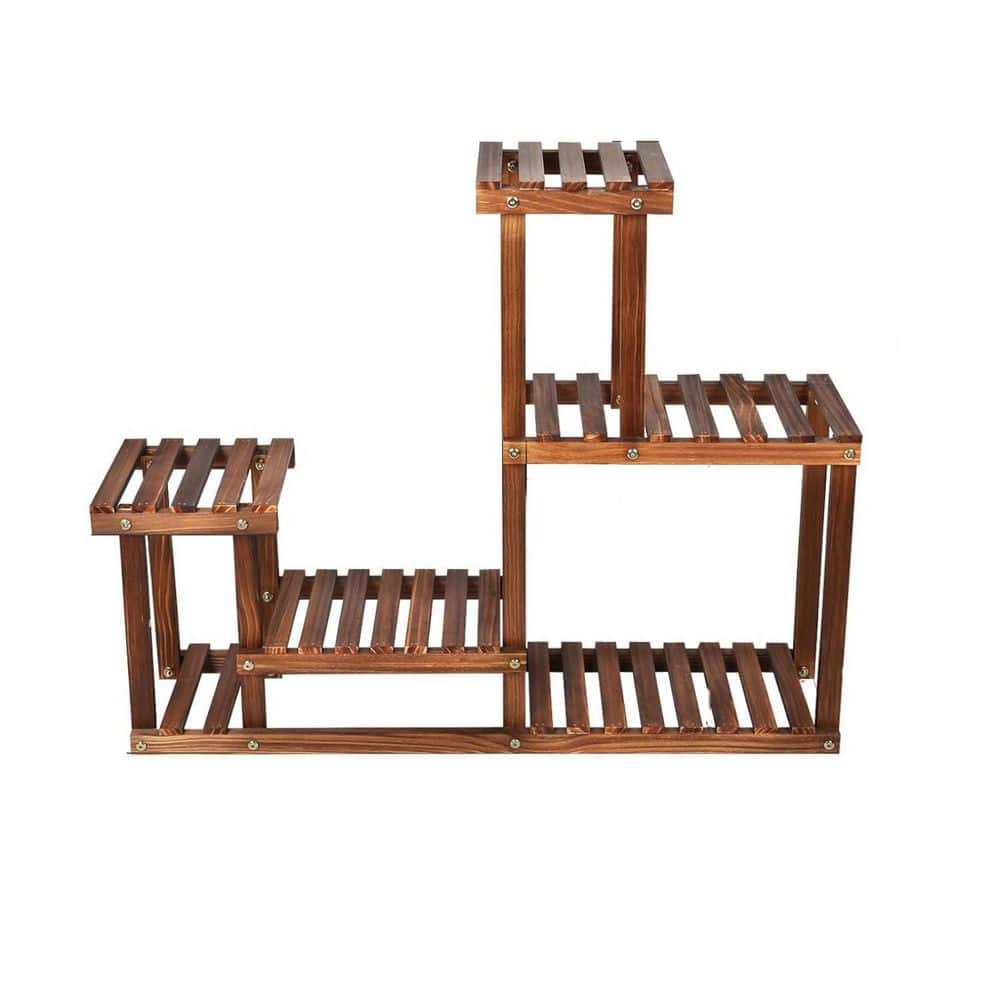 5-Tier Brown wood Plant Stands (31. 5in. W x 26 in. H) L07T39WK7D