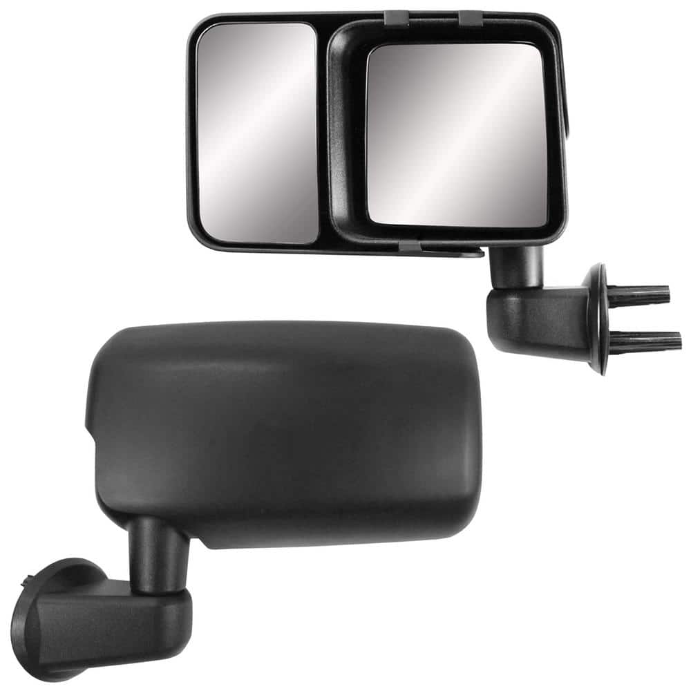 Snap & Zap Clip-on Towing Mirror Set for 2007-2017 Jeep Wrangler and 2018 Wrangler  JK 80740 - The Home Depot