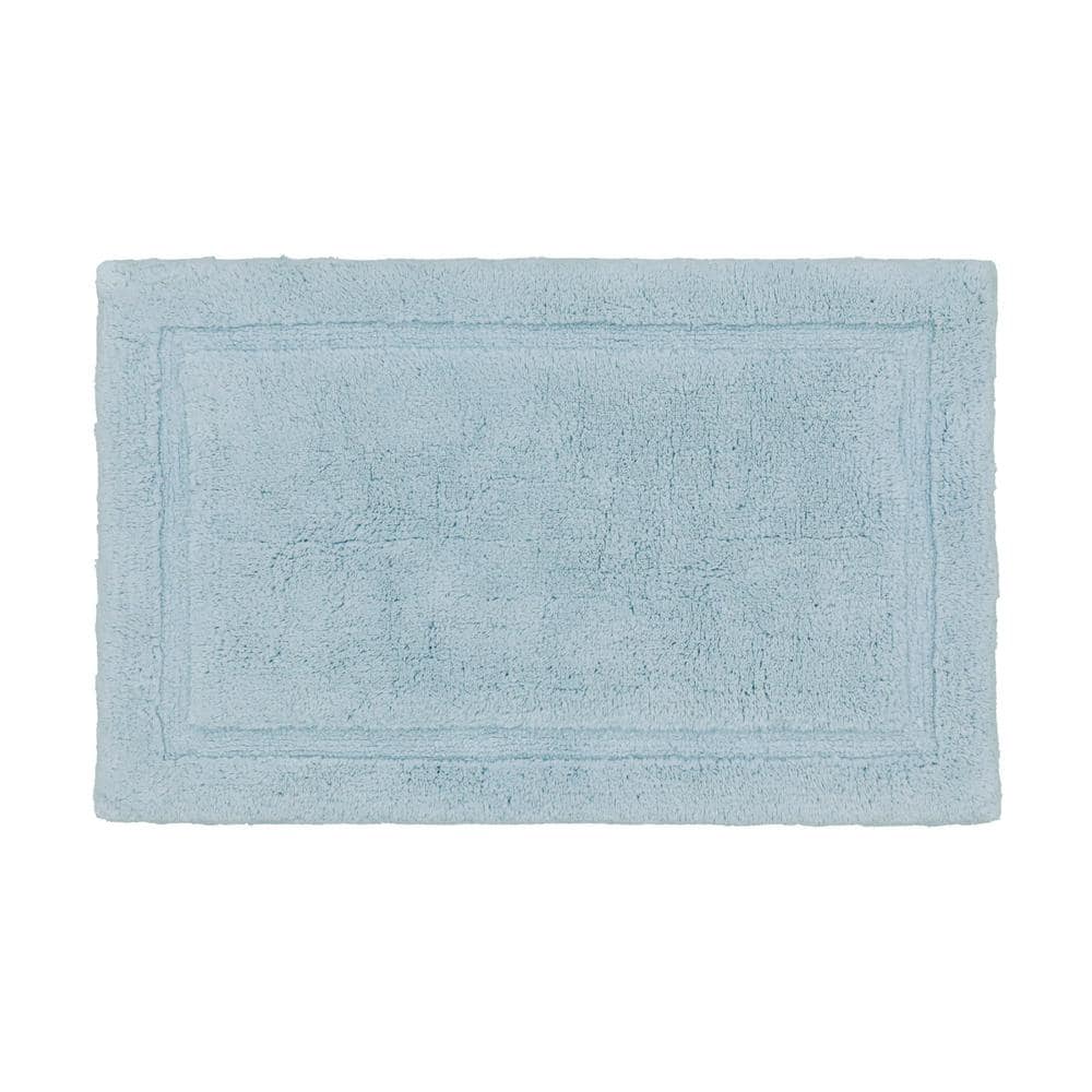 Lydia Pale Blue Cotton Non-Slip Bath Mat 17" x 24"