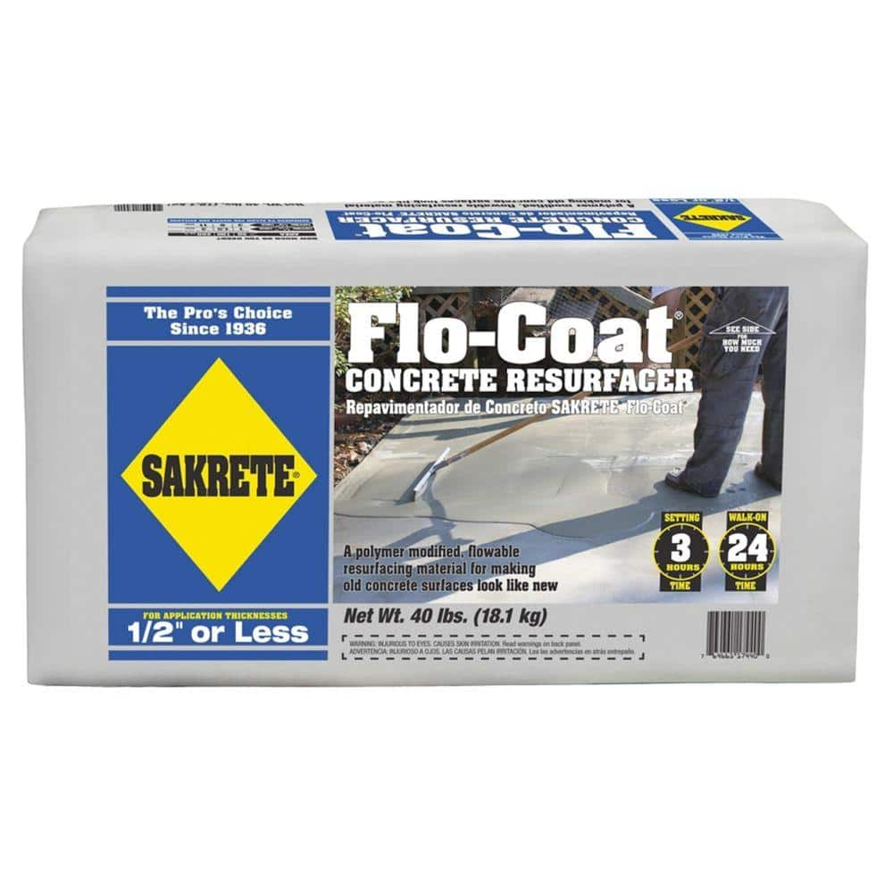 Sakrete 40 Lb Flo Coat Concrete Resurfacer Mix 450 40 Sk The Home Depot