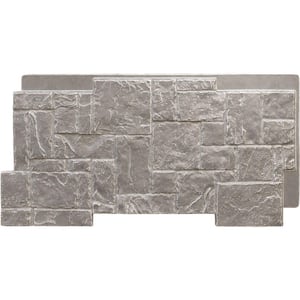 Castle Rock 49 in. x 1 1/4 in. Grey Granite Stacked Stone, StoneWall Faux Stone Siding Panel